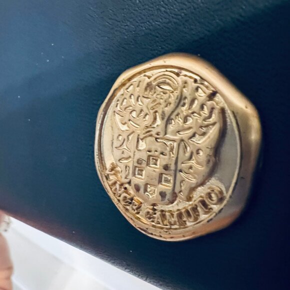 Vince Camuto Navy Blue/Gold Women's Zip Up Around Wallet-Genuine Leather-Storage - Picture 4 of 15